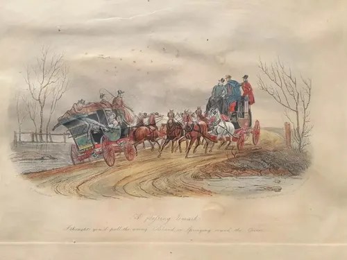 Grabado Color Carrera Newhouse London 1834 Consultar Stock