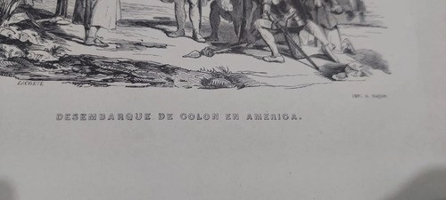Grabado Desembarco De Colon 1869 Lacosteconsultar Stock - 3