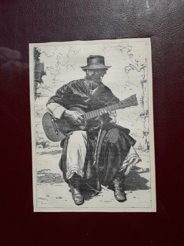 Grabado Gaucho Argentino 1895 Enmarcado Consultar Stock - 2