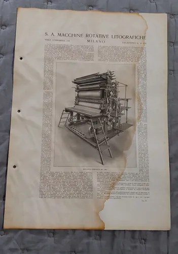 Grabado Impresión Máquina Litografica 1924 Consultar Stock