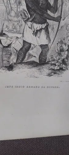 Grabado Indio Traje Guerrero 1845 G. Freres Edit Paris 1800 - 4
