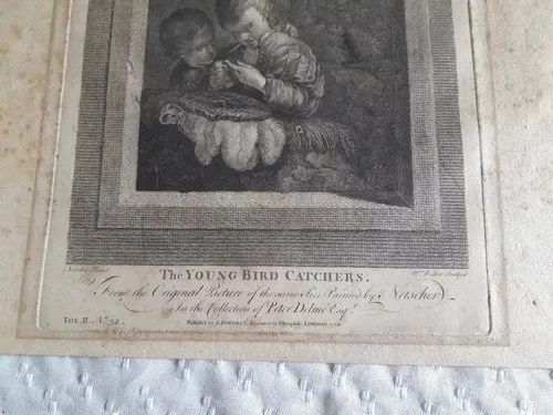 Grabado Niños Cazadores Aves 1768 W. Walker Consultar Stock - 6