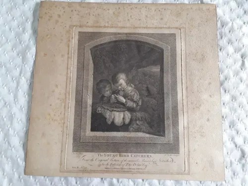 Grabado Niños Cazadores Aves 1768 W. Walker Consultar Stock - 9