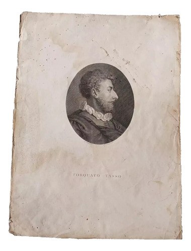 Grabado Poeta Torquato Tasso Años 1800 Consultar Stock