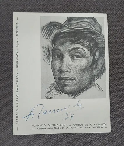 Grabado Tarjet Pintor F. Ramoneda Autografia Consultar Stock
