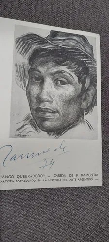 Grabado Tarjet Pintor F. Ramoneda Autografia Consultar Stock - 5