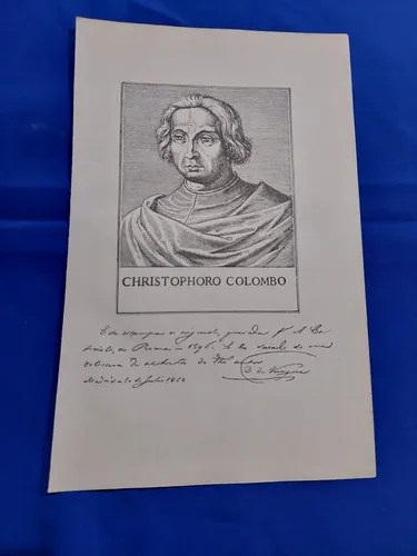 Grabado Viejo 1894 Cristobal Colon Consultar Stock