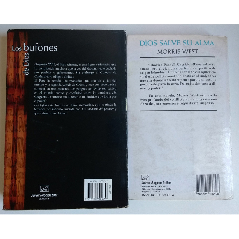 Lote 2 libros Morris West - Los bufones de Dios + Dios salve su alma - 2