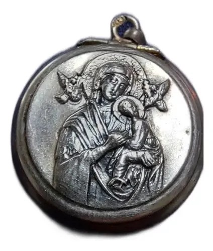 Guardapelo Virgen Con Niño Jesus Plata 800 Consultar Stock