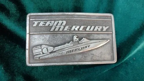 Hebilla Cinturon Lancha Team Mercury 1976 Consultar Stock Plateado Liso 1111 - 2