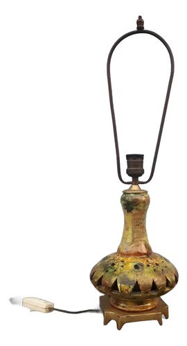 Lampara Mesa Gres Ceramica Años 60 Consultar Stock Amarilla Amarillo