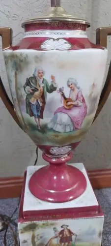 Lampara Vieja Viejo Viena Porcelana Consultar Stock - 6