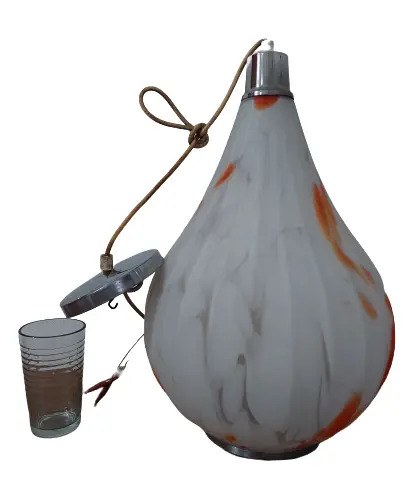 Lámpara Colgante Diseño Vidrio 45 Cm Consultar Stock Naranja - 2