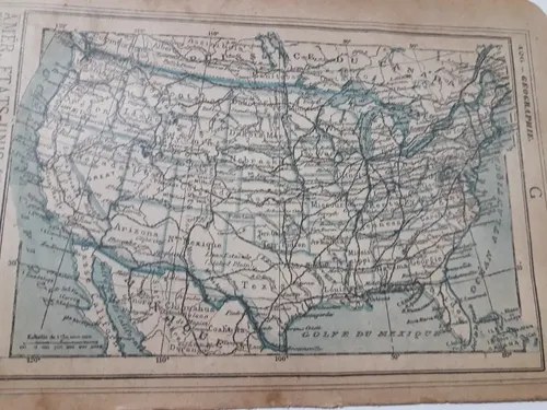 Mapa Estados Unidos En Francés 1926 Consultar Stock