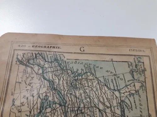 Mapa Estados Unidos En Francés 1926 Consultar Stock - 2