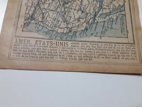 Mapa Estados Unidos En Francés 1926 Consultar Stock - 5