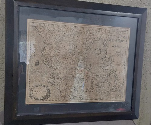 Mapa Grecia Siglo Xvii Nova Totius Enmarcad Consultar Stock