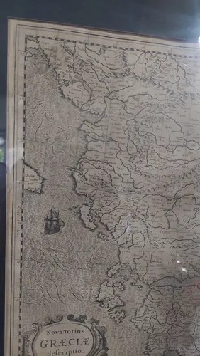 Mapa Grecia Siglo Xvii Nova Totius Enmarcad Consultar Stock - 3
