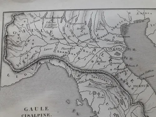 Mapa Viejo Frances 1836 Region Galia Consultar Stock - 6
