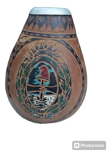 Mate Argentina Policromado Consultar Stock Marrón Tallado