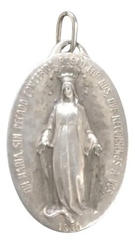 Medalla Milagrosa Colgante Virgen 1830 Metal Consultar Stock Plateado