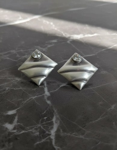 Par De Aros. Clip Plata 925 Mexico 70s Consultar Stock Plateado