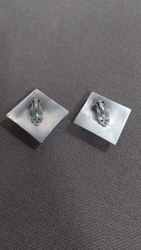 Par De Aros. Clip Plata 925 Mexico 70s Consultar Stock Plateado - 5