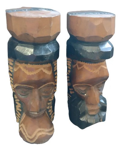 Par Tallas De Madera Jamaica Consultar Stock Marrón