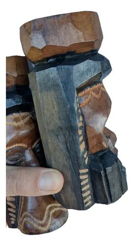 Par Tallas De Madera Jamaica Consultar Stock Marrón - 4