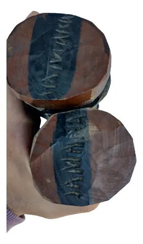Par Tallas De Madera Jamaica Consultar Stock Marrón - 5