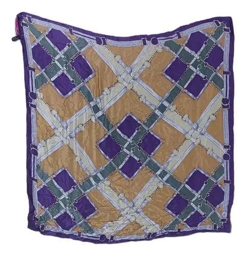Pañuelo Grande Seda Mila Schon Violeta Consultar Stock Negro Rayas Unico
