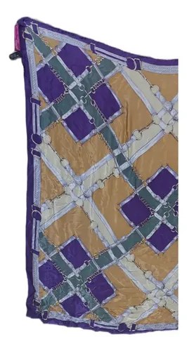 Pañuelo Grande Seda Mila Schon Violeta Consultar Stock Negro Rayas Unico - 2