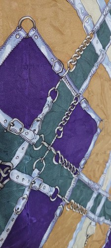 Pañuelo Grande Seda Mila Schon Violeta Consultar Stock Negro Rayas Unico - 3