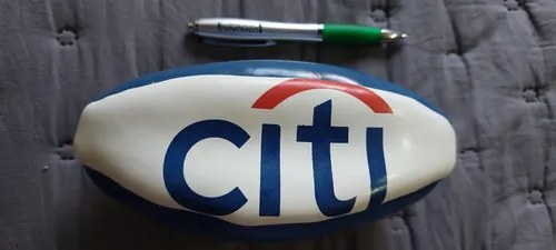 Pequeña Pelota Rugby Publicidad Citi Banco Consultar Stock Blanca