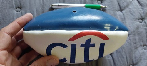 Pequeña Pelota Rugby Publicidad Citi Banco Consultar Stock Blanca - 3
