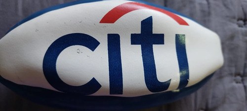 Pequeña Pelota Rugby Publicidad Citi Banco Consultar Stock Blanca - 4