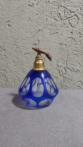 Perfumero Cristal Azul Tallado Faltante Consultar Stock Azul