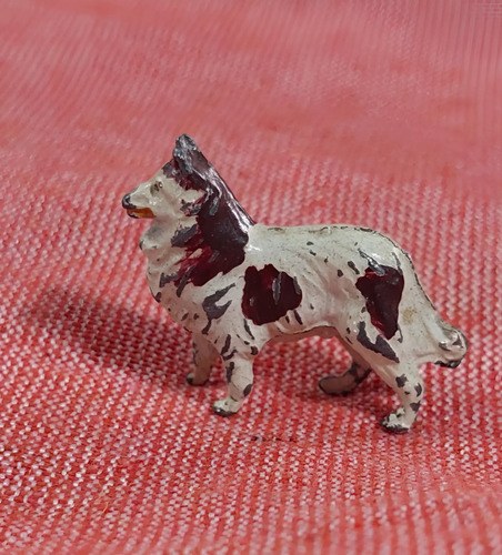 Perro Collie Plomo Juguete Miniatura Vieja Consultar Stock Blanco
