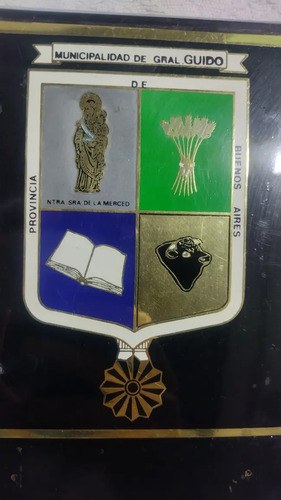 Placa Escudo Muni Gral Guido Bronce Consultar Stock - 2