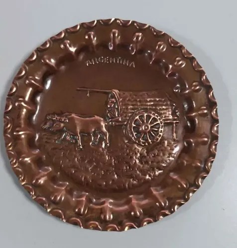 Plato Colgante Cobre Arg Gaucho Carreta Consultar Stock Chocolate