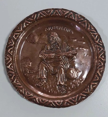 Plato Colgante Cobre Arg Gaucho Guitarra Consultar Stock Chocolate