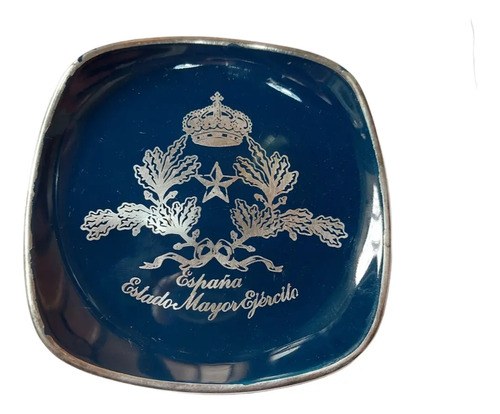 Plato Pint Plata España Estado Mayor Ejército Consulta Stock Azul Plata