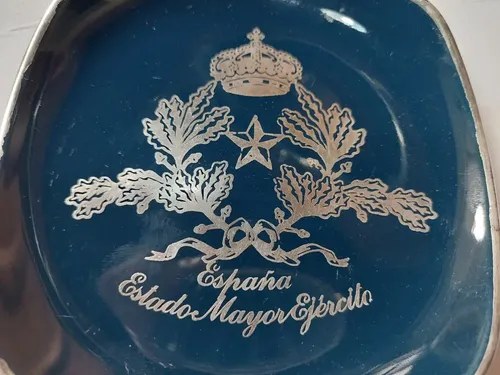 Plato Pint Plata España Estado Mayor Ejército Consulta Stock Azul Plata - 2