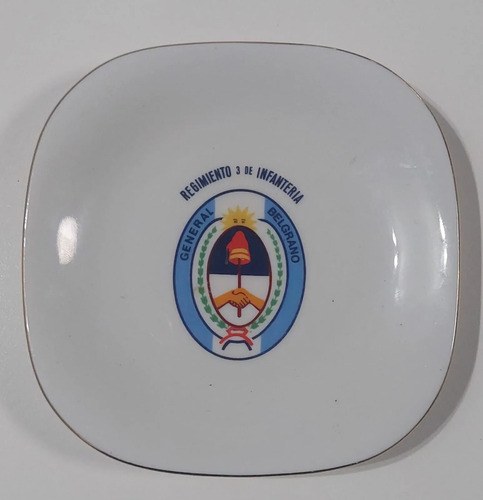 Plato Porcelana Regimiento 3 Belgrano Consultar Stock Blanco
