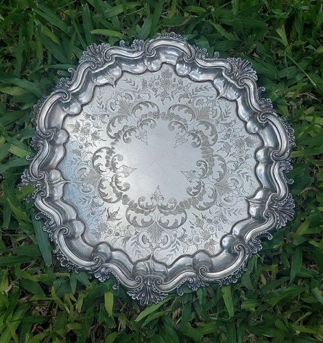 Plato Servir Presentoire Metal Plat Inglés Consultar Stock Plateado
