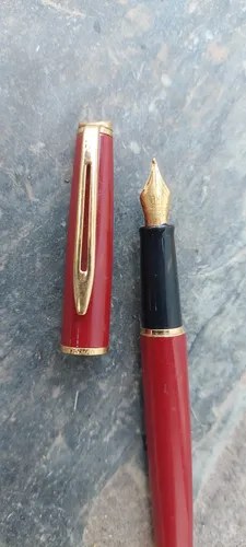 Pluma Waterman France Bordo Con Dorado Consultar Stock Chocolate Negro - 3