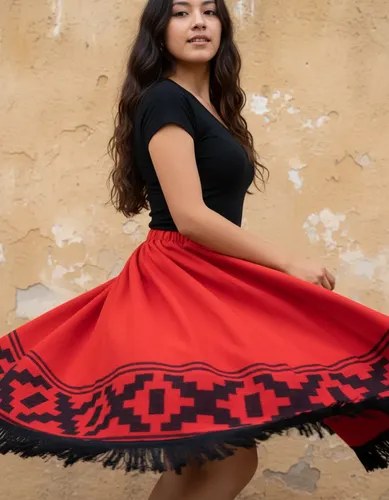 Pollera Folklore Danza Tradic Pollerin Pampa Consultar Rojo Un