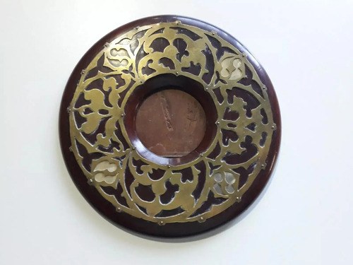 Portarretrato Circular Bronce Nacar Madera Consultar Stock Dorado Oscuro Circular