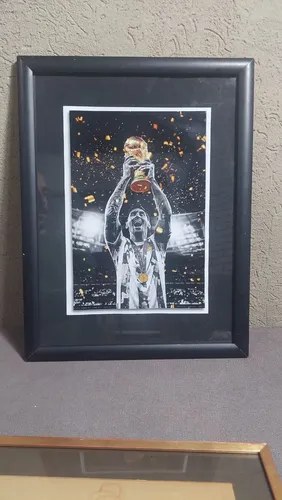 Poster Enmarcado Messi Campeon 2022 Consultar Stock Negro