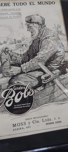 Publicidad Ginebra Bols 1924 Enmarcada Consultar Stock - 5